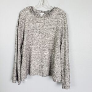 DAILY RITUAL Semi Cropped Wide Sleeve Ultra Soft Jersey Knit Sweatshirt Sz XL